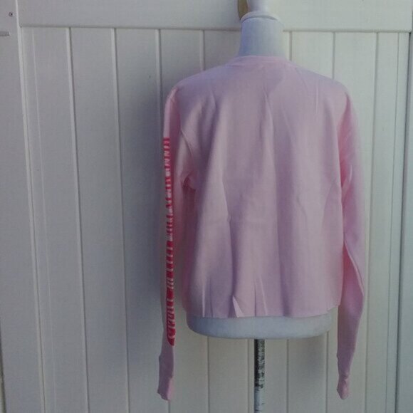 Mighty Fine Sweatshirt Women's Size Smal Pink LA Graphic Cropped - Picture 4 of 8